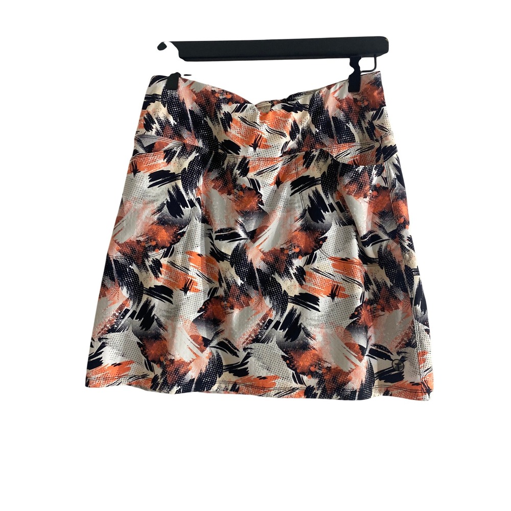 Tribal Sport Skort Womens M Orange Black Abstract Print Excellent Active Golf